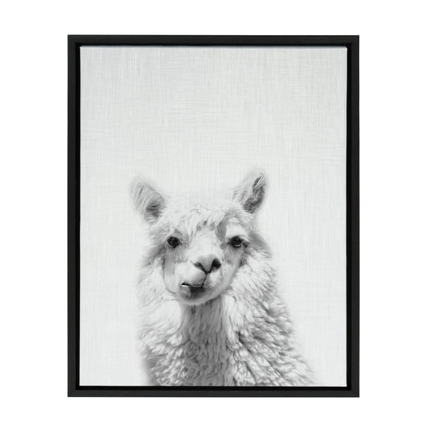 Kate and Laurel Sylvie Alpaca Framed Canvas by Simon Te Tai Natural 18x24 Kate and Laurel Sylvie Alpaca Framed Canvas by Simon Te Tai Natural 18x24